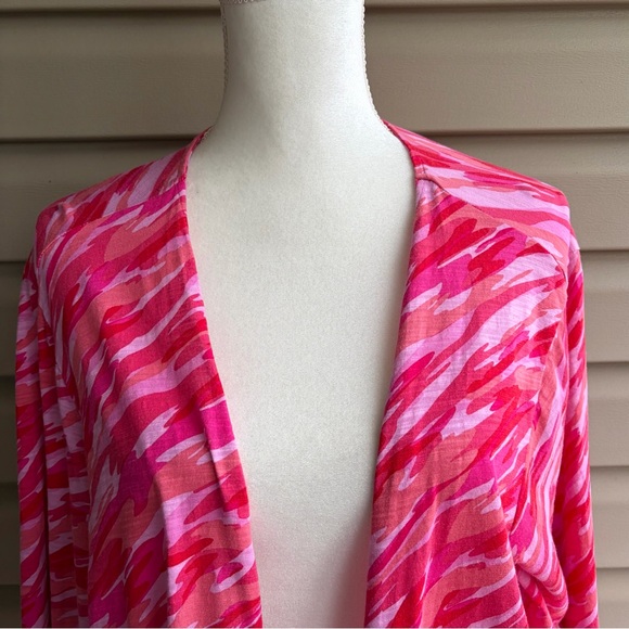 •Belle Kim Gravel• Waterfall Open Front Knit Blouse - Size 3X - Picture 3 of 7